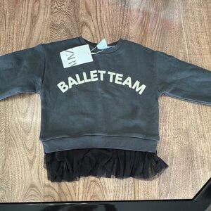 Zara Dark Gray Sweatshirt with White Text